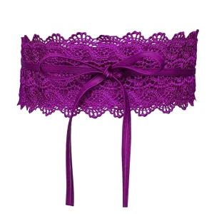 Cintura Donna Fascia Larga Pizzo Obi Fusciacca Elegante Regolabile ZSP-7