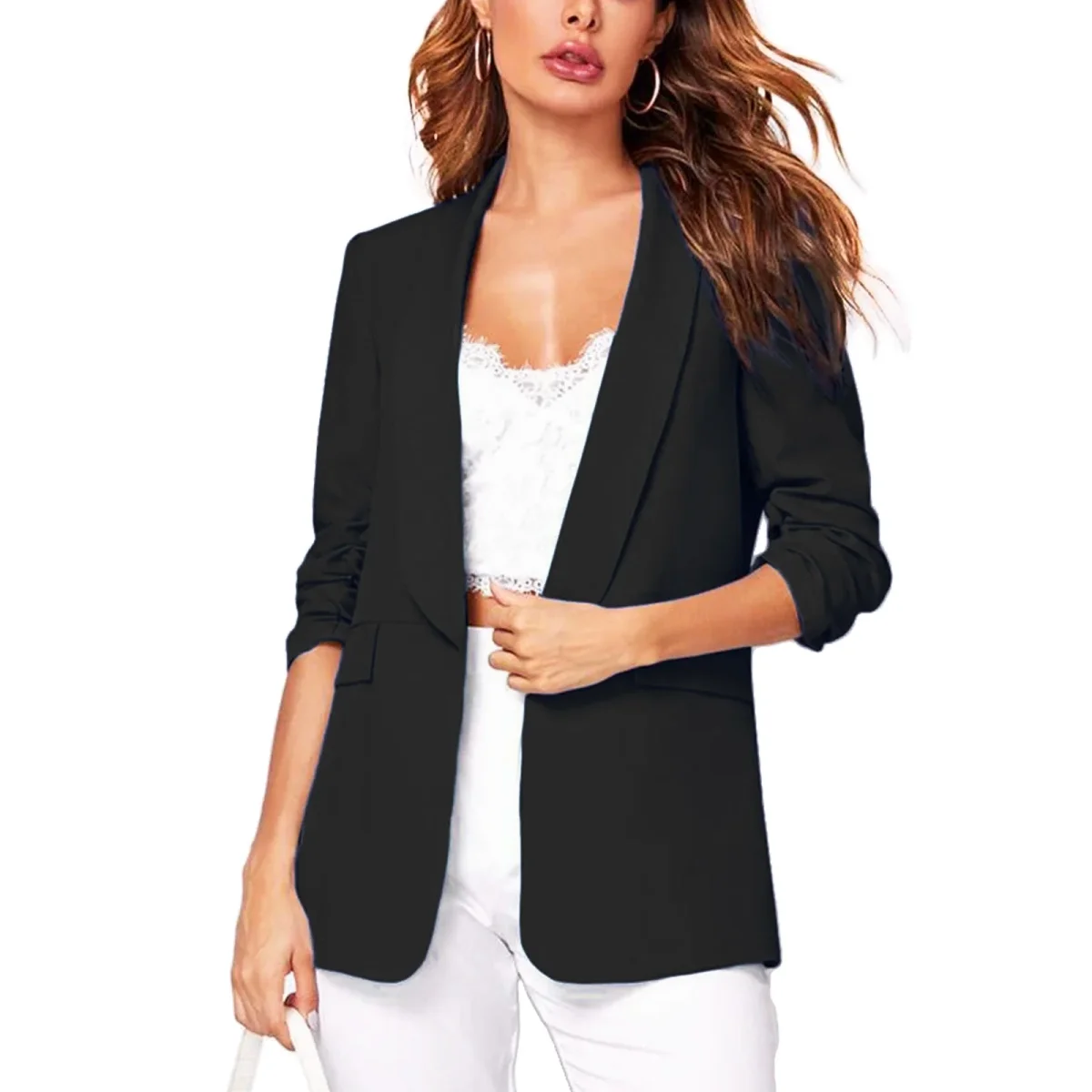 Blazer Donna Giacca Maniche 3/4 Ms-7684 - immagine 3